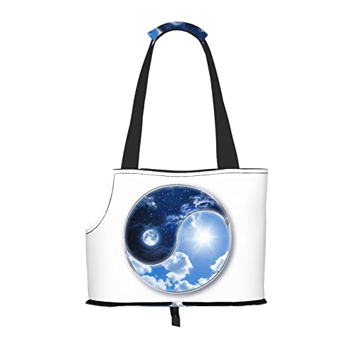 Yin Yang World Print Haustier-Tragetasche, Hunde-Reisetasche, Katzentragetasche, tragbare Tragetasche für kleine bis mittelgroße Katzen und kleine Hunde von MOLIAE