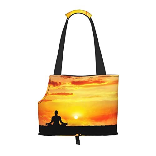 Yoga-Tragetasche für Haustiere, Meditationsdruck, Hunde-Reisetasche, Katzentragetasche, tragbare Tasche für kleine bis mittelgroße Katzen und kleine Hunde von MOLIAE