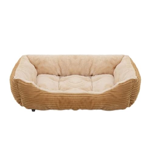 MOLUO Bett für Hund, Katze, Haustier, Schlafsofa, quadratisch, weiches Plüsch, warme Unterlage, Haus, waschbar, Welpen, Katze, Schlafnest, Haustierhütte, Kissen, universell von MOLUO