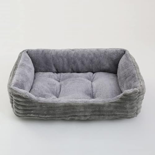 MOLUO Bett für Hund, Katze, Haustier, quadratisch, Plüsch, Hundehütte, mittelgroß, klein, Hundesofa, Bettkissen, Haustier, beruhigend, Hundebett, Haus, Heimtierbedarf, Zubehör von MOLUO