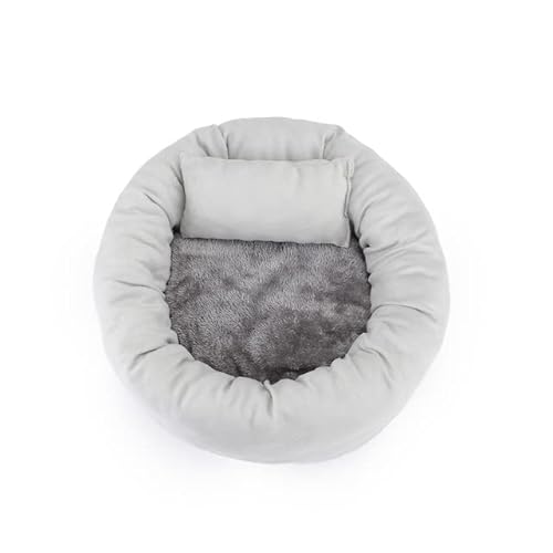MOLUO Hundebett, rundes Plüsch-Sofakissen mit Kissen, warmes Winter-Katzenbett, Hundezubehör MOLUO Hundebett, rundes Plüsch-Sofakissen mit Kissen, warmes Winter-Katzenbett, Hundezubehör von MOLUO