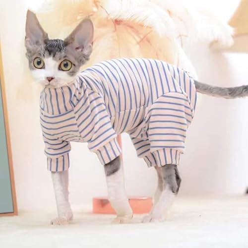 MOLUO Katzen-Kleidung verdicken Kätzchen-Overall für Sphinx-Katzen gestreiftes warmes Kostüm-Hemd Frühling Herbst Winter MOLUO Katzen-Kleidung verdicken Kätzchen-Overall für Sphinx-Katzen gestreiftes warmes Kostüm-Hemd Frühling Herbst Winter von MOLUO