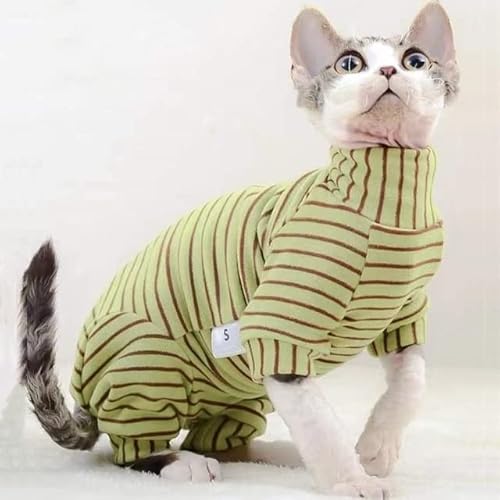 MOLUO Katzen-Kleidung verdicken Kätzchen-Overall für Sphinx-Katzen gestreiftes warmes Kostüm-Hemd Frühling Herbst Winter MOLUO Katzen-Kleidung verdicken Kätzchen-Overall für Sphinx-Katzen gestreiftes warmes Kostüm-Hemd Frühling Herbst Winter von MOLUO