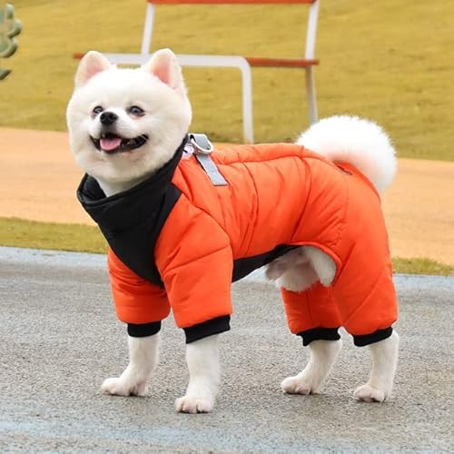 MOLUO Winter-Haustier-Hundekleidung, wasserdicht, warm, Welpenjacke, Dicker Overall für kleine große Hunde, Chihuahua, französische Bulldogge, Kleidung von MOLUO