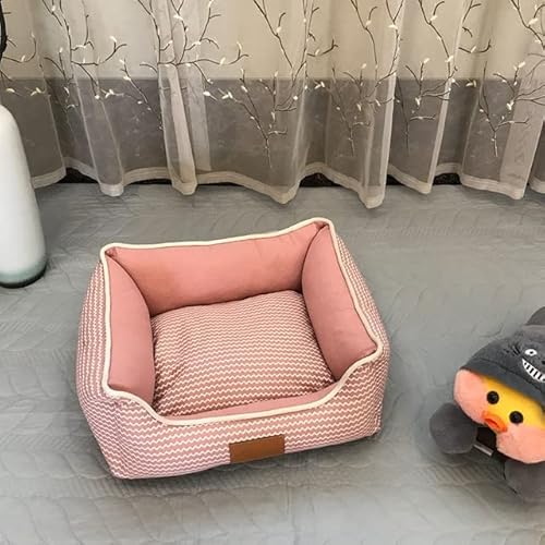 Weiches Leinen Haustierhütte Hund Katze Hausbett Welpen Abnehmbare Matte Winter Warmes Hundenest Sofa Hundekissen Tiefschlafen Heimtierbedarf von MOLUO