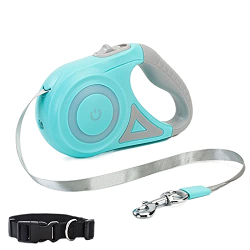 Einziehbare Hundeleine mit Taschenlampe – ideal für Hunde und Katzen, die sicher mit Ihrem Haustier spazieren gehen – strapazierfähige Nylonleine – Lebendiges Grün – 5 m Einziehbare Hundeleine mit Taschenlampe – ideal für Hunde und Katzen, die sicher mit Ihrem Haustier spazieren gehen – strapazierfähige Nylonleine – Lebendiges Grün – 5 m von MOLVUS