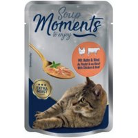 MOMENTS Soup Nassfutter Katze Adult, Huhn und Rind 48x40 g von MOMENTS