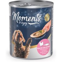 MOMENTS Nassfutter Hund Adult Huhn mit Lachs und Spinat 24x220 g von MOMENTS