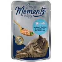 MOMENTS Soup Nassfutter Katze Adult, Huhn und Thunfisch 12x40 g von MOMENTS