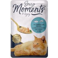 MOMENTS Soup Nassfutter Katze Adult, Thunfisch und Garnelen 12x40 g von MOMENTS