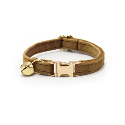 Personalisiertes Katzenhalsband mit Namensschild, verstellbares Samt Katzenhalsband mit Glocke, Haustier Halsband mit Name Telefonnummer Gravierte ID Tags von MOMGEGE