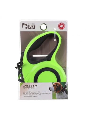 MON AMI LUKI - Ausziehbare Leine, reflektierend, für Hunde, 40 kg, fluoreszierendes Gelb, 5 m, fluoreszierendes Gelb, 500 cm MON AMI LUKI - Ausziehbare Leine, reflektierend, für Hunde, 40 kg, fluoreszierendes Gelb, 5 m, fluoreszierendes Gelb, 500 cm von MON AMI LUKI