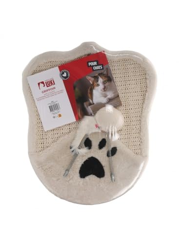 MON AMI LUKI - Katzenkratzer mit 2 Spielzeugen – 41 x 33 x 2 cm – Ecru – Katze – 41 x 33 x 2 cm MON AMI LUKI - Katzenkratzer mit 2 Spielzeugen – 41 x 33 x 2 cm – Ecru – Katze – 41 x 33 x 2 cm von MON AMI LUKI
