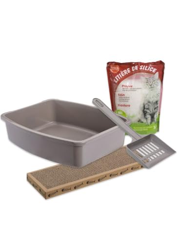 MON AMI LUKI Komplettes Hygiene-Set für Ihre Katze – Katzentoilette – Schale – Schaufel und Kratzbrett – Braun – Katze – 4 Stück verkauft MON AMI LUKI Komplettes Hygiene-Set für Ihre Katze – Katzentoilette – Schale – Schaufel und Kratzbrett – Braun – Katze – 4 Stück verkauft von MON AMI LUKI