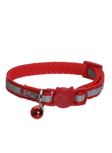 MON AMI LUKI - Reflektierendes Halsband + Glöckchen – Rot – Katze von MON AMI LUKI