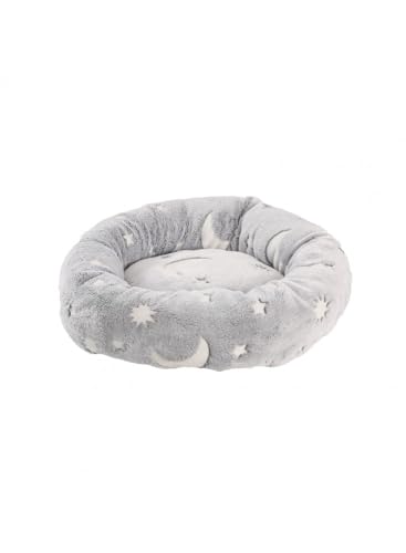 MON AMI LUKI - Runder Korb aus Velours, grau, phosphoreszierend, 49 cm, Grau, für Hunde, 49 cm MON AMI LUKI - Runder Korb aus Velours, grau, phosphoreszierend, 49 cm, Grau, für Hunde, 49 cm von MON AMI LUKI