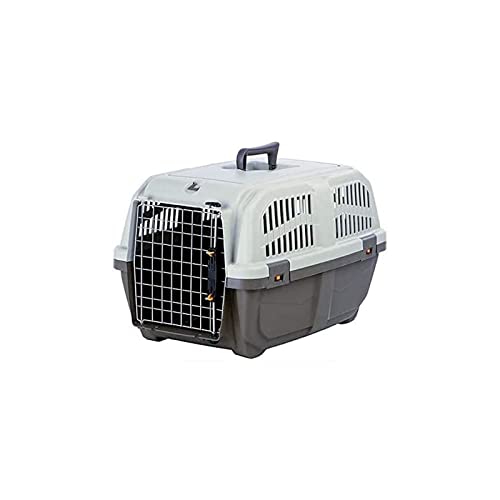 Mondo Viro Transportbox für Hunde und Katzen aus Polypropylen mit Metalltür mit Sicherheitsverschluss Doppelhebel: Entspricht den Standards für den Lufttransport in zwei Größen (Medium 60 x 40 x 39 h von MONDO VIRO