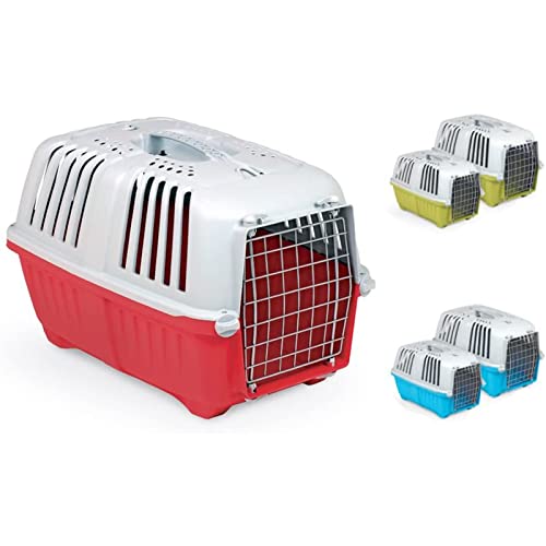 Mondo Viro Transportbox für Hunde und Katzen aus strapazierfähigem Polypropylen mit seitlicher Öffnung und patentiertem Verschluss – erhältlich in verschiedenen Farben (Medium 55 x 36 x 36 h cm) von MONDO VIRO un mondo a casa tua