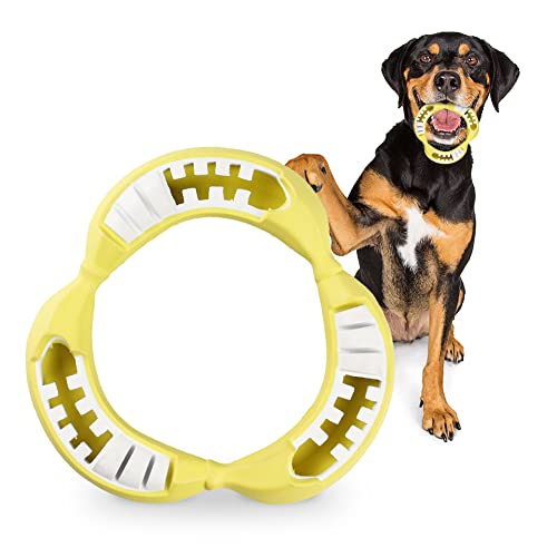 MONDOTOY Hunde-Kauspielzeug, langlebiges Gummi-Bananenspielzeug für Welpen, großes Hundespielzeug für Haustiertraining und Reinigung der Zähne, interaktives Welpenspielzeug, mittelgroß, große Rasse von MONDOTOY