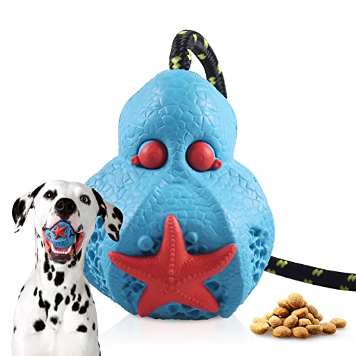 MONDOTOY Robustes Hundespielzeug für aggressive Kauer, unzerstörbares, interaktives Leckerli-Spielzeug für große, mittelgroße Hunde, Spaß beim Kauen, Jagen und Apportieren von MONDOTOY