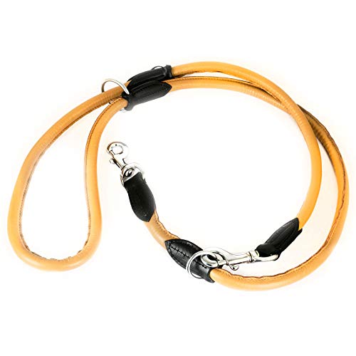 MONKIMAU Hundeleine Führleine für Hunde aus echt Leder verstellbar von MONKIMAU