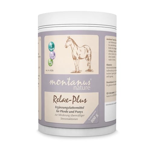 montanus Nature Relax-Plus, Beruhigungsmittel für Pferde, mindert Stress, fördert Nervenstärke und Gelassenheit, Beruhigung in Pulverform (800 g Dose) von MONTANUS