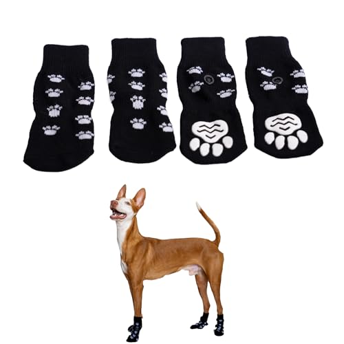 MONYICOT Packung mit 4 rutschfesten Socken für Hunde oder Katzen für den Innen- oder Außenbereich, verschiedene Größen für eine geeignete Passform je nach Größe des Tieres MONYICOT Packung mit 4 rutschfesten Socken für Hunde oder Katzen für den Innen- oder Außenbereich, verschiedene Größen für eine geeignete Passform je nach Größe des Tieres von MONYICOT