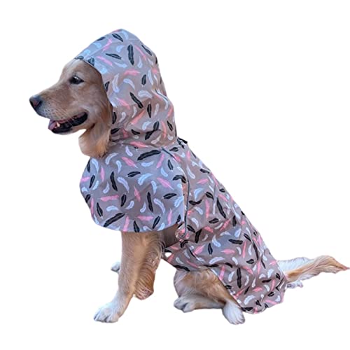 MOOCO MORNING Regenmantel für große Hunde, Regencape mit Kapuze, wasserdicht, bedruckt, für kleine Hunde, Outdoor-Kleidung, Haustierbedarf von MOOCO MORNING