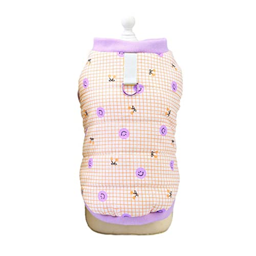 MOOCO MORNING Winter Hundejacke Weiches Fleece Liner Haustier Weste Plaid Hundekleidung für kleine Hunde mit D Ring Chihuahua Mantel Pudel Shih Tzu Kostüm von MOOCO MORNING