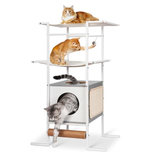 MOODZO Katzenbaum, mehrstöckiger Katzenturm, Kätzchen, großes Aktivitätszentrum, Möbel, Haustier-Spielhaus mit 2 verlängerten Katzen-Sitzstangen, Condo mit gepolstertem Plüsch-Sisal-Kratzbaum, für MOODZO Katzenbaum, mehrstöckiger Katzenturm, Kätzchen, großes Aktivitätszentrum, Möbel, Haustier-Spielhaus mit 2 verlängerten Katzen-Sitzstangen, Condo mit gepolstertem Plüsch-Sisal-Kratzbaum, für von MOODZO