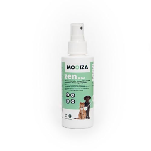 MOOIZA Zen Spray Beruhigungsmittel für Hunde und Katzen als Duftspray mit entspannender Wirkung - Tägliche Anwendung für Zuhause oder Reisen und Neue Umgebung - Anti Stress Spray mit Lavendel von MOOIZA