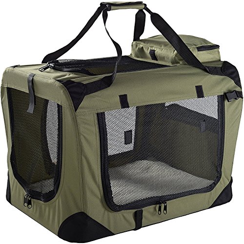 MOOL Transportbox für Hunde, Katzen oder Kleintiere, leicht, Stoff, Grün von MOOL