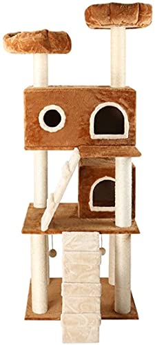 MOOZLE 2 Plüsch-Sitzstangen Katzenbaum Katzenturm Höhle Kätzchen Möbel mit Sisal überzogenen Kratzstämmen, baumelnden Spielzeug, Leiter MOOZLE 2 Plüsch-Sitzstangen Katzenbaum Katzenturm Höhle Kätzchen Möbel mit Sisal überzogenen Kratzstämmen, baumelnden Spielzeug, Leiter von MOOZLE