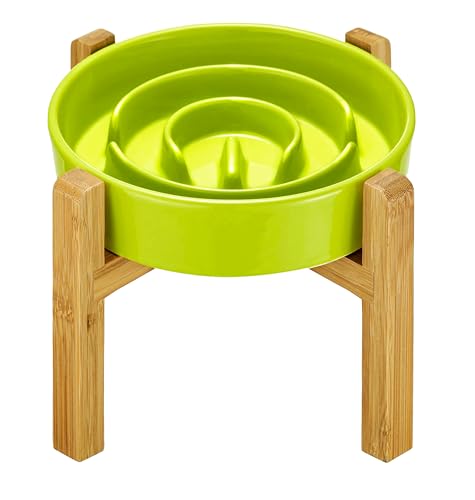 MOPANG Keramik Slow Feeder Hundenäpfe erhöht, 2.0 Tassen Slow Feeder für mittelgroße und große Hunde, Puzzle Labyrinth Bowl zum Verlangsamen des Essens, 850.5 g, 20.3 cm, Grün MOPANG Keramik Slow Feeder Hundenäpfe erhöht, 2.0 Tassen Slow Feeder für mittelgroße und große Hunde, Puzzle Labyrinth Bowl zum Verlangsamen des Essens, 850.5 g, 20.3 cm, Grün von MOPANG
