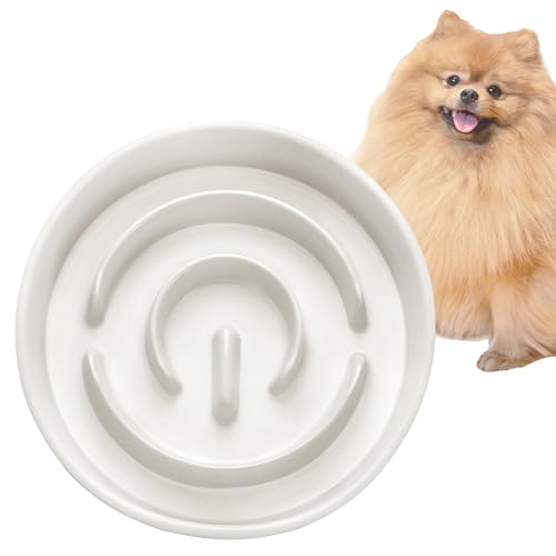 MOPANG Keramik-Slow-Feeder-Hundenäpfe für Kleine Rassen, Antischlingnapf für Katze und Kleine Hunde, Langsame Fütterung für Hunde Klein, Ø 16cm, 400ml, Elfenbeinweiß1 MOPANG Keramik-Slow-Feeder-Hundenäpfe für Kleine Rassen, Antischlingnapf für Katze und Kleine Hunde, Langsame Fütterung für Hunde Klein, Ø 16cm, 400ml, Elfenbeinweiß1 von MOPANG