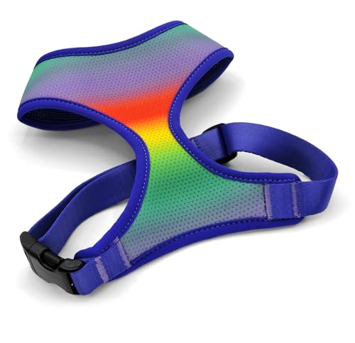 MORSO® Atmungsaktives Air-Mesh-Geschirr für kleine Hunde, Regenbogen, Größe S von MORSO