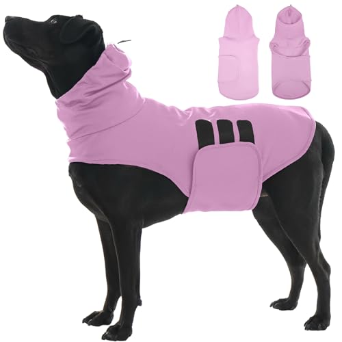 Angstshirt für große Hunde, Größe XL, verstellbare Brust, Kapuze bedeckt den Hals, Labrador, weich, leicht, beruhigendes Shirt für Blitzstürme, Trennung, allein zu Hause, Violett von MORVIGIVE