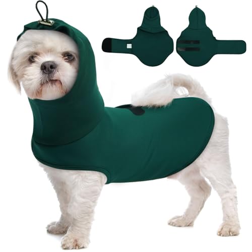 Anti-Angst-Mantel für Hunde, beruhigender Kapuzenpullover für kleine Hunde, Angstweste zur Trennung, Lärm, verstellbarer Kordelzug an Brust und Kapuze, atmungsaktiv für alle Jahreszeiten, Dunkelgrün, Anti-Angst-Mantel für Hunde, beruhigender Kapuzenpullover für kleine Hunde, Angstweste zur Trennung, Lärm, verstellbarer Kordelzug an Brust und Kapuze, atmungsaktiv für alle Jahreszeiten, Dunkelgrün, von MORVIGIVE