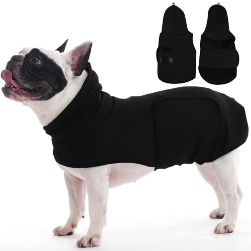 Beruhigender Kapuzenpullover für Hunde, Trennungs-Angstlinderung für kleine Hunde, beruhigende Jacke mit Ohrwickeln, beruhigender Hundemantel, verstellbarer Kordelzug an Brust und Kapuze, atmungsaktiv von MORVIGIVE