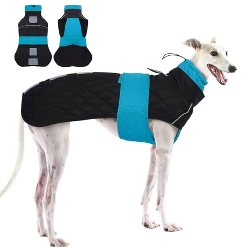 Greyhound Saluki Warmer Hundemantel, Seeblau, Größe XXL, wasserdichter Wintermantel mit verstellbaren Bändern, Rollkragen Greyhound Saluki Warmer Hundemantel, Seeblau, Größe XXL, wasserdichter Wintermantel mit verstellbaren Bändern, Rollkragen von MORVIGIVE