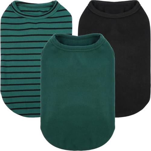 Hunde-Fleecepullover, 3er-Pack, Grün, XS, dehnbare Pullover, Weste, warmes Sweatshirt für Welpen, Hauskleidung, weiches Winterhemd, Schichtung, unter Jacken, Hundekleidung für den Urlaub von MORVIGIVE