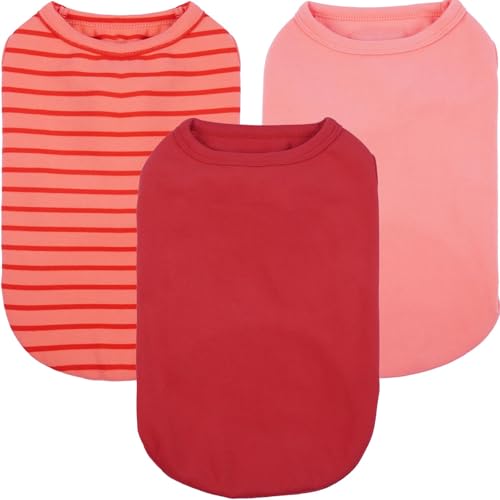 Hunde-Fleecepullover, 3er-Pack, Rot, XS, dehnbare Pullover, weiche Weste, warmes Welpen-Sweatshirt, ärmellos, leicht, für Herbst, Winter, Frühling, drinnen und draußen von MORVIGIVE
