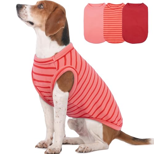 Hunde-Fleecepullover, Größe XL, weich, warm, leicht, klassisch gestreift, dehnbare Weste, freie Bewegung, Herbstspaziergänge, Winterwärme, 3er-Pack von MORVIGIVE