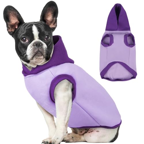 Hunde-Kapuzenpullover für kleine Rassen, ärmellos, leicht, mit Loch für die Leine, für Spaziergänge, drinnen und draußen, Violett Hunde-Kapuzenpullover für kleine Rassen, ärmellos, leicht, mit Loch für die Leine, für Spaziergänge, drinnen und draußen, Violett von MORVIGIVE