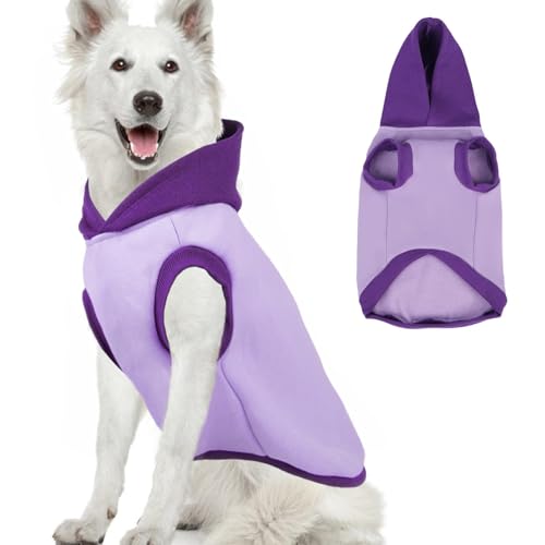Hunde-Kapuzenpullover für mittelgroße Hunde, Pullover mit Loch für die Leine, ärmellos, leicht, weich und atmungsaktiv, warm und bequem für kaltes Wetter und Wandern von MORVIGIVE