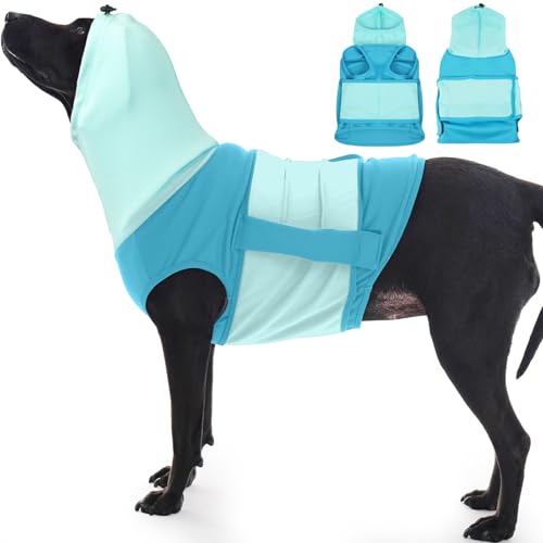 Hunde-Kapuzenpullover zur Linderung von Angstzuständen, verstellbar, beruhigendes Shirt für Feuerwerk und Lärm, weiche Anti-Angst-Jacke für Labrador und große Hunde, ärmellos, leicht, Rollkragen, Hunde-Kapuzenpullover zur Linderung von Angstzuständen, verstellbar, beruhigendes Shirt für Feuerwerk und Lärm, weiche Anti-Angst-Jacke für Labrador und große Hunde, ärmellos, leicht, Rollkragen, von MORVIGIVE
