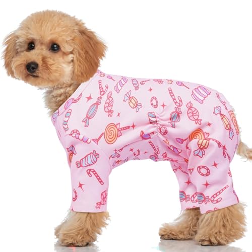 Hunde-Pyjama mit Aufdruck, warm, langärmelig, weich, atmungsaktiv, Erholung nach Operationen, schützt empfindliche Haut, Einteiler für Party-Kostüme, Rosa Hunde-Pyjama mit Aufdruck, warm, langärmelig, weich, atmungsaktiv, Erholung nach Operationen, schützt empfindliche Haut, Einteiler für Party-Kostüme, Rosa von MORVIGIVE