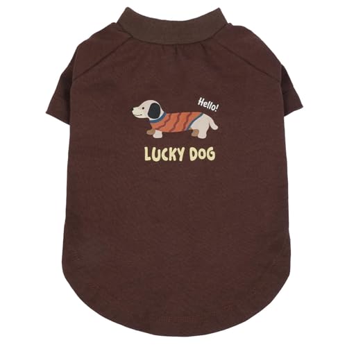 Hunde-Shirt, Hunde-T-Shirts für kleine Hunde, Welpen-Hunde-Shirt, T-Shirt mit Haustierdruck, Größe XS, mit Ärmeln, atmungsaktiv, leicht, weich, maschinenwaschbar, Braun, Größe XS Hunde-Shirt, Hunde-T-Shirts für kleine Hunde, Welpen-Hunde-Shirt, T-Shirt mit Haustierdruck, Größe XS, mit Ärmeln, atmungsaktiv, leicht, weich, maschinenwaschbar, Braun, Größe XS von MORVIGIVE