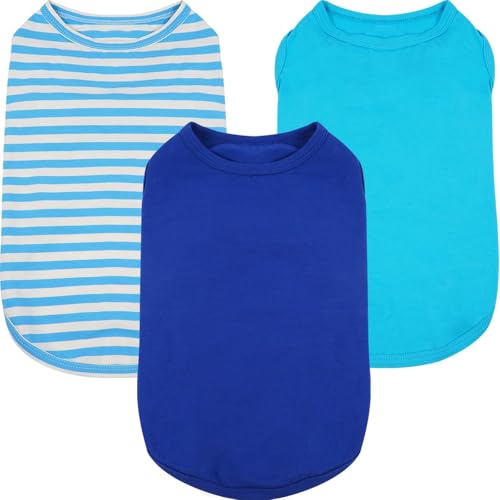 Hunde-Shirts für Hunde, Größe XS, ärmellos, für Frühling, Sommer, Herbst, Hunde-Shirts für kleine Hunde, gestreiftes einfarbiges Hemd für männliche Hunde, atmungsaktiv, leicht, Blau, Größe XS, Hunde-Shirts für Hunde, Größe XS, ärmellos, für Frühling, Sommer, Herbst, Hunde-Shirts für kleine Hunde, gestreiftes einfarbiges Hemd für männliche Hunde, atmungsaktiv, leicht, Blau, Größe XS, von MORVIGIVE