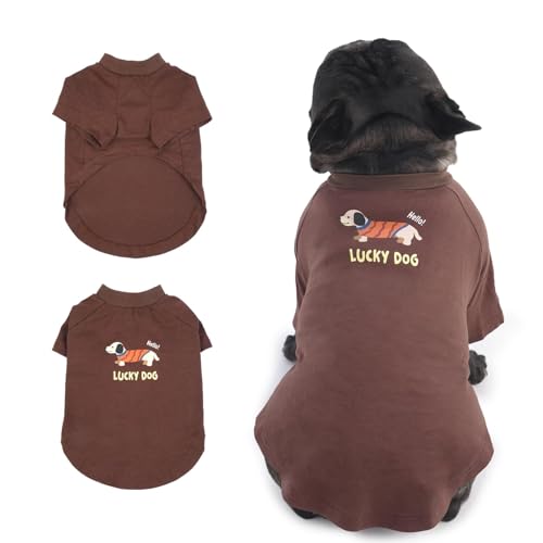 Hunde-T-Shirt, großes Hunde-Shirt mit Ärmeln, Haustier-Shirt für mittelgroße Hunde, weicher Druck, leicht, atmungsaktiv, für alle Jahreszeiten, maschinenwaschbar, Braun, Größe L Hunde-T-Shirt, großes Hunde-Shirt mit Ärmeln, Haustier-Shirt für mittelgroße Hunde, weicher Druck, leicht, atmungsaktiv, für alle Jahreszeiten, maschinenwaschbar, Braun, Größe L von MORVIGIVE